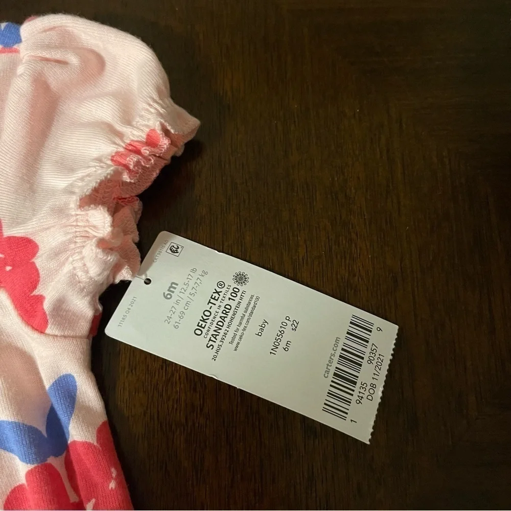 🆕 Carter’s | Pink Raspberry Snap Up Romper | baby girl 6 mo